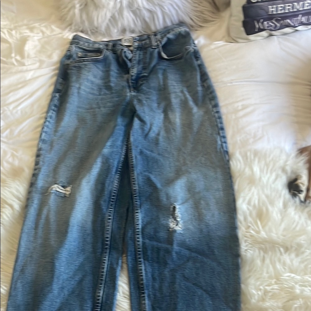 BDG Blue Boyfriend Jeans Distressed Relaxed Fit